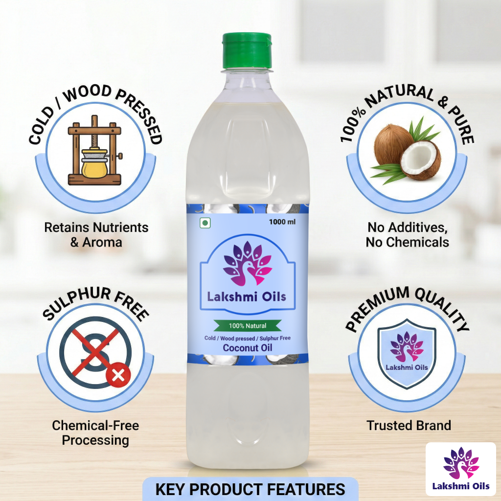 Wood Pressed Coconut Oil (500ml)