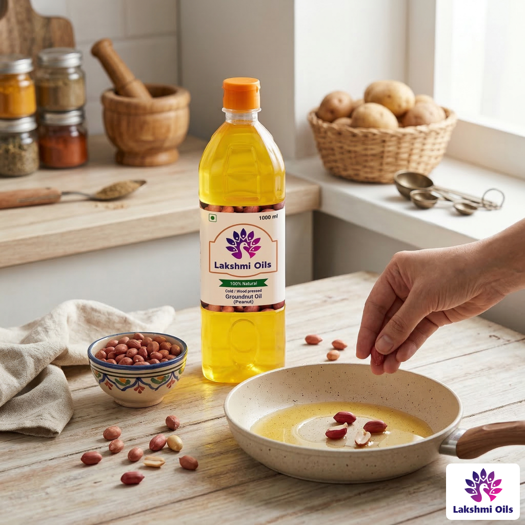 Wood Pressed Groundnut(Peanut) Oil (500ml)